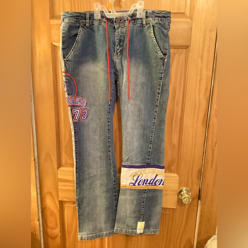 RARE VINTAGE 80s PEPE JEANS OF LONDON WITH LOTS OF PATCHES size 34